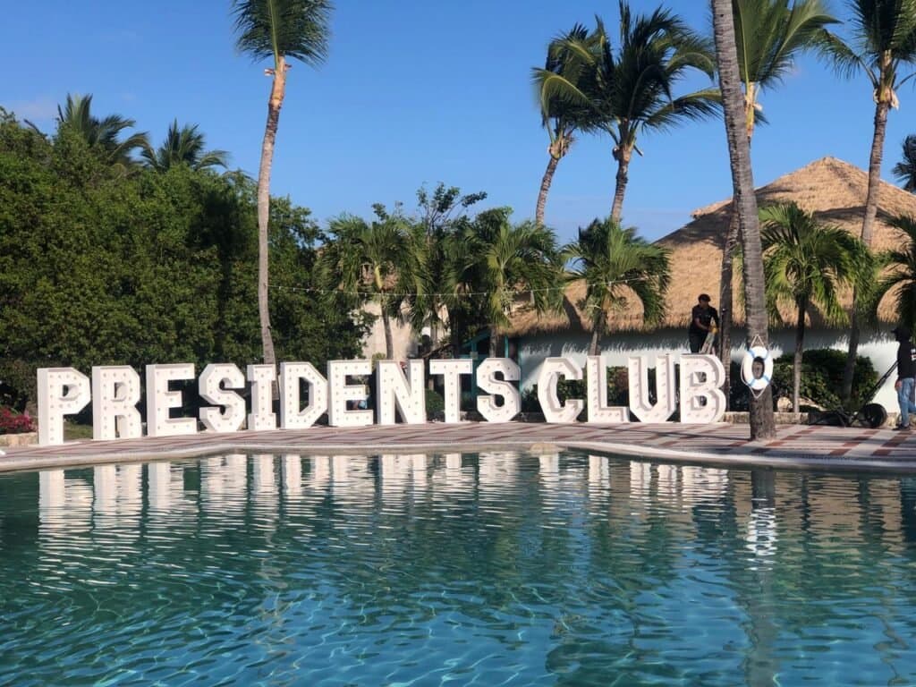 Corporate event by the pool at a Punta Cana resort